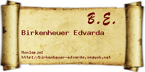 Birkenheuer Edvarda névjegykártya